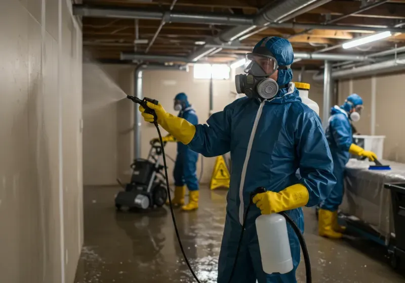 Basement Sanitization and Antimicrobial Treatment process in Erie County, OH